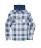 Unisex Workwear Check Shirt Jacket Deep-blue/foggy-grey 12008
