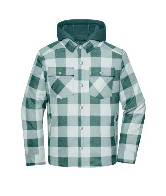 Unisex Workwear Check Shirt Jacket Industrieel-groen/mistig-grijs 12008