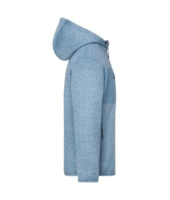 Unisex Workwear Knitted Fleece Jacket Staal-blauw-melange/natuur 12032