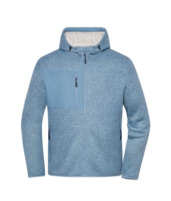 Unisex Workwear Knitted Fleece Jacket Staal-blauw-melange/natuur 12032