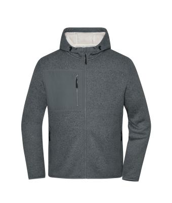 Unisex Workwear Knitted Fleece Jacket Metaal-grijs-melange/natuur 12032