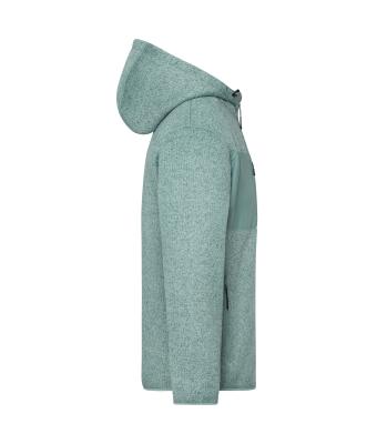 Unisex Workwear Knitted Fleece Jacket Foggy-green-melange/nature 12032
