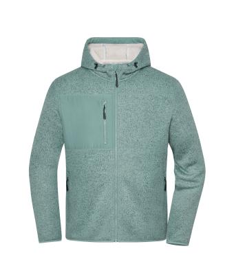 Unisex Workwear Knitted Fleece Jacket Foggy-green-melange/nature 12032