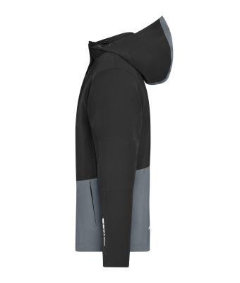 Unisexe Veste de pluie imperméable pour vêtements de travail Noir/gris-métal 12028