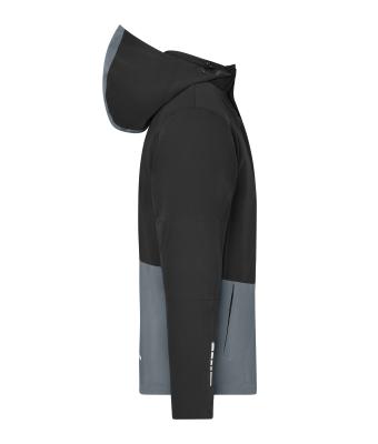 Unisexe Veste de pluie imperméable pour vêtements de travail Noir/gris-métal 12028
