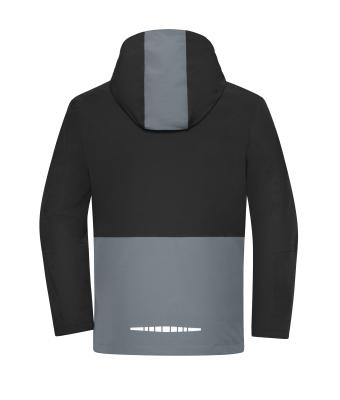 Unisexe Veste de pluie imperméable pour vêtements de travail Noir/gris-métal 12028