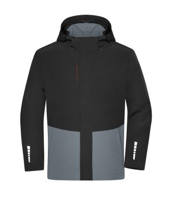 Unisex Workwear Hardshell Rainjacket Zwart/metaal-grijs 12028