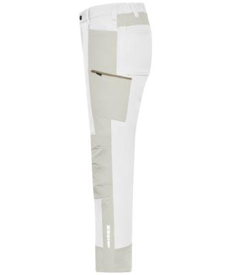 Unisexe Pantalon de travail (toutes saisons) extensible dans les quatre sens Blanc/ciment 12029
