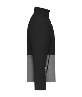 Unisex Workwear Softshell Jacket Zwart/metaal-grijs 12034