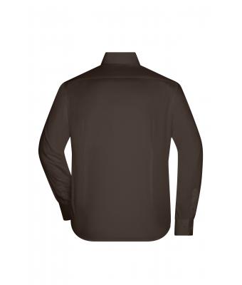 Homme Chemise stretch manches longues homme Marron 7340