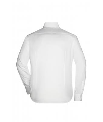 Men Men's Shirt Slim Fit Long White 7340