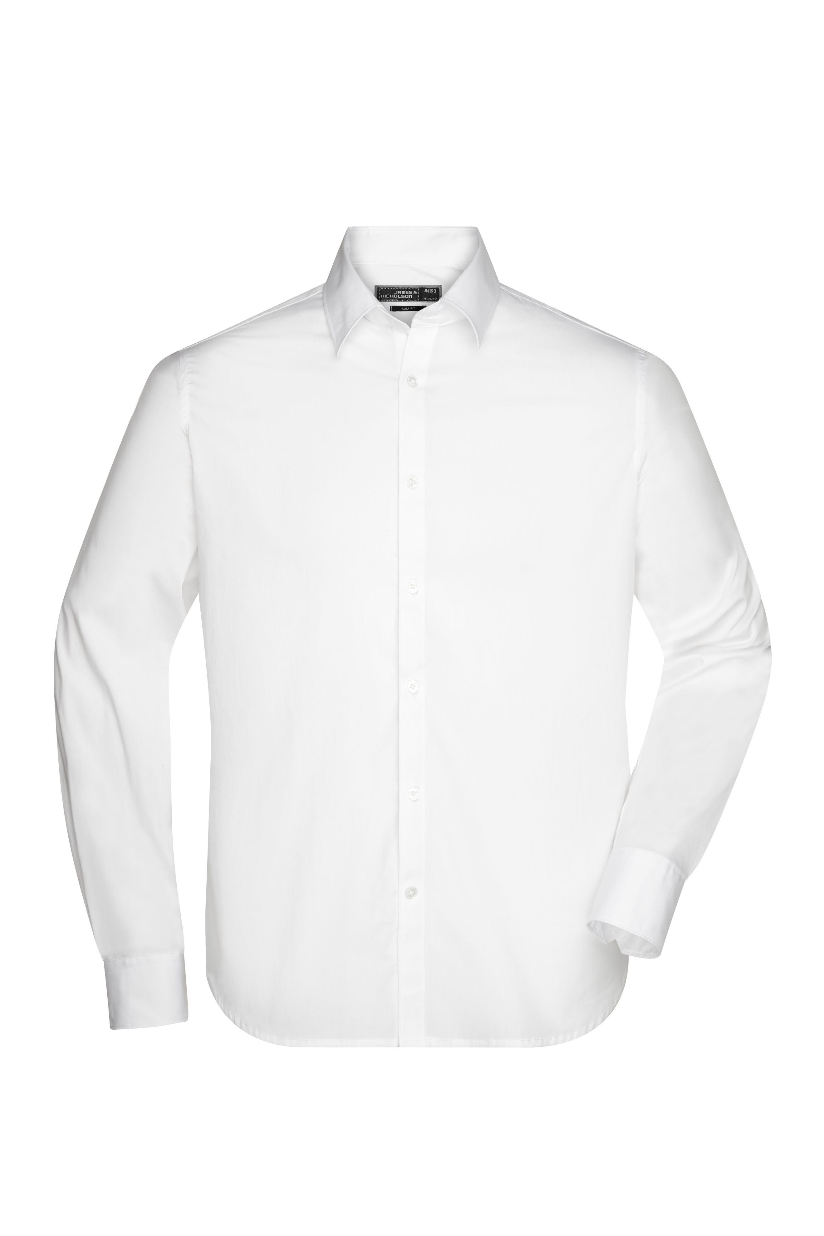 Men Men's Shirt Slim Fit Long White-Daiber