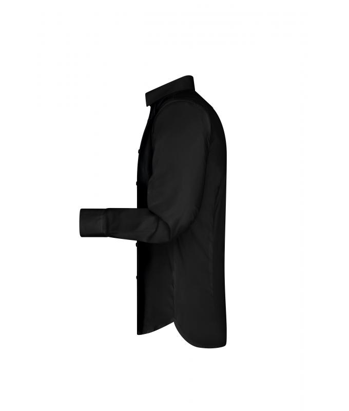Heren Men’s Shirt Slim Fit Long Zwart 7340