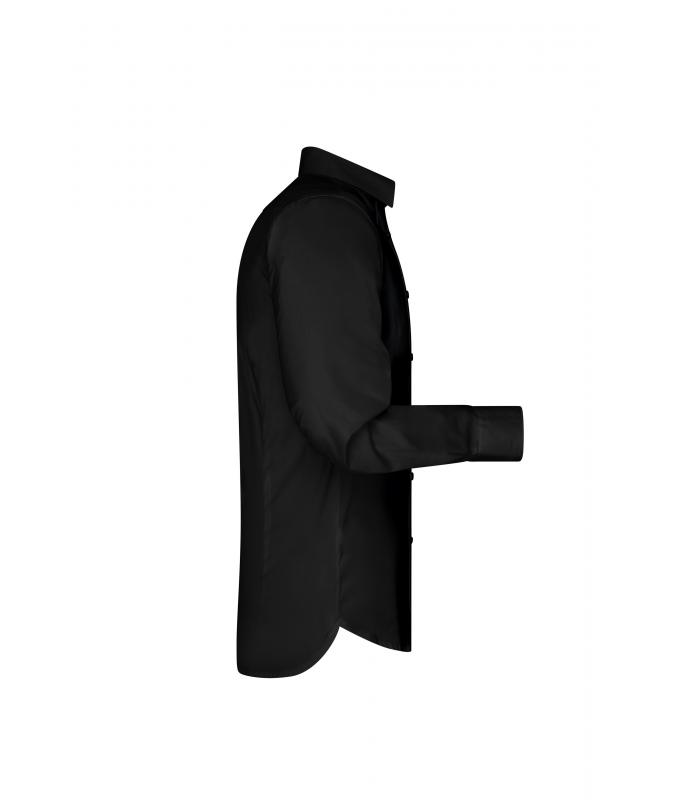 Heren Men’s Shirt Slim Fit Long Zwart 7340