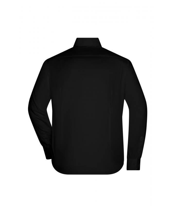 Heren Men’s Shirt Slim Fit Long Zwart 7340