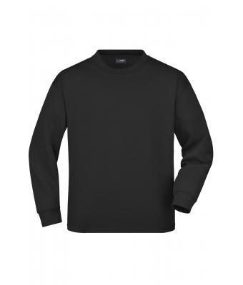 Unisex Round Sweat Open Hem Black 7346