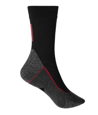 Unisexe Chaussettes de travail chaudes Noir/rouge 8668
