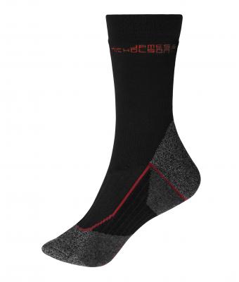 Unisexe Chaussettes de travail chaudes Noir/rouge 8668