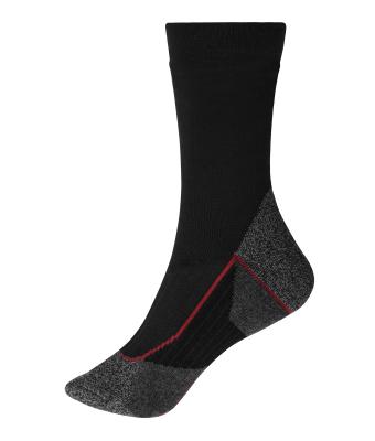 Unisex Worker Socks Warm Zwart/rood 8668