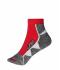 Unisexe Chaussettes de sport courtes Rouge/blanc 8669