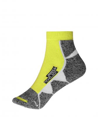 Unisex Sport Sneaker Socks Bright-yellow/white 8669