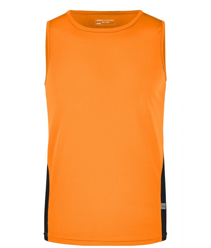 Herren Men's Running Tank Orange/black 7361