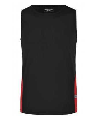 Homme T-shirt homme sans manches TOPCOOL® Noir/rouge 7361