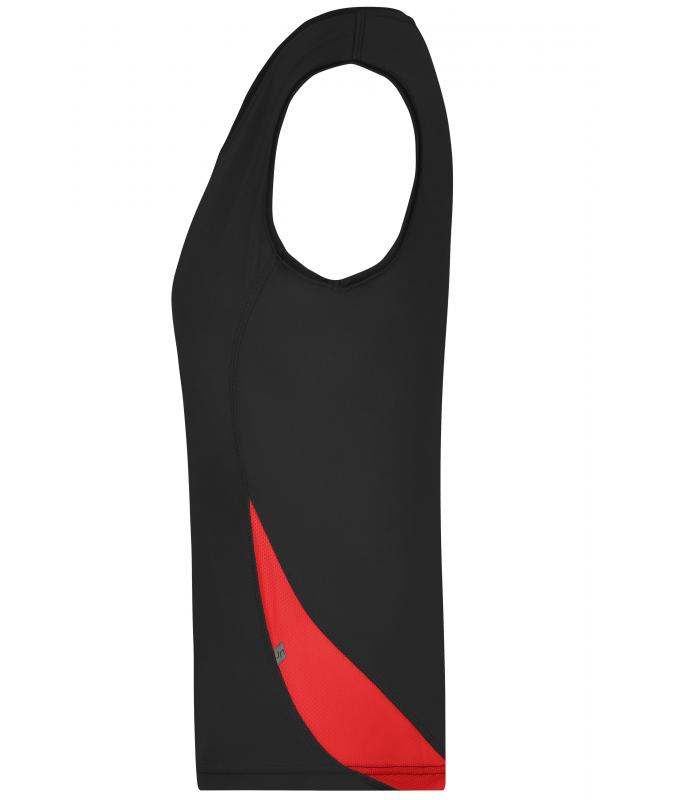 Damen Ladies' Running Tank Black/red 7371
