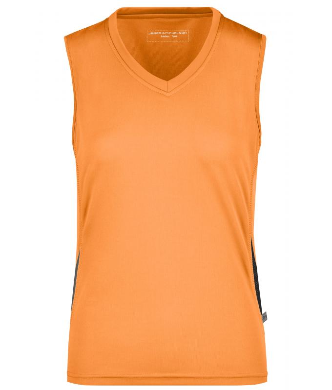 Damen Ladies' Running Tank Orange/black 7371
