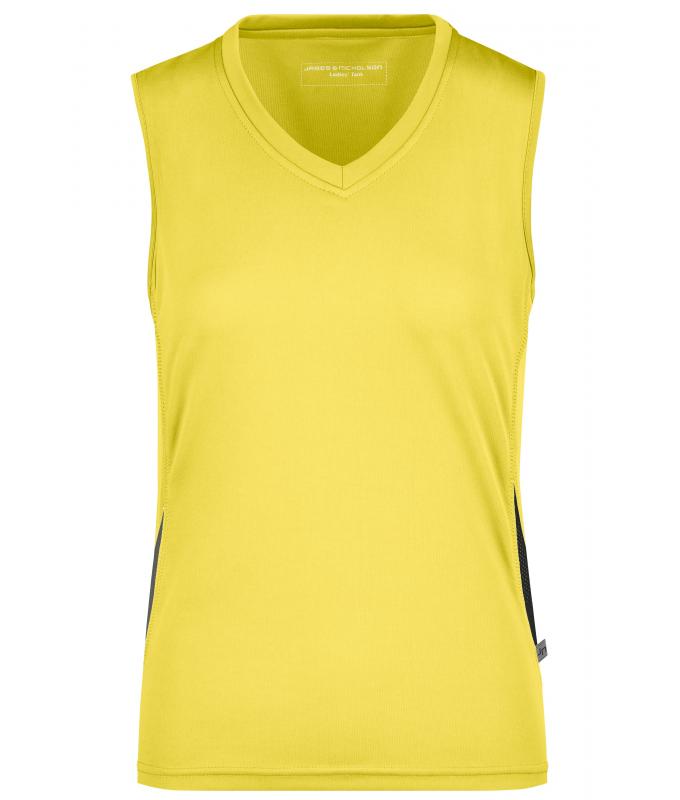 Damen Ladies' Running Tank Yellow/black 7371