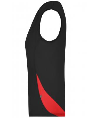 Dames Ladies’ Running Tank Zwart/rood 7371