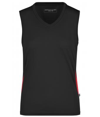 Femme T-shirt femme sans manches TOPCOOL® Noir/rouge 7371