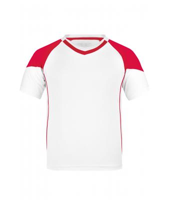 Enfant Maillot respirant TOPCOOL® enfant manches courtes Blanc/rouge 7396