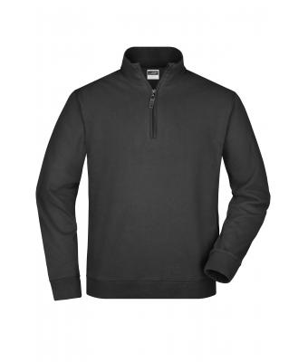Unisex Round-Neck Zip Black 7415