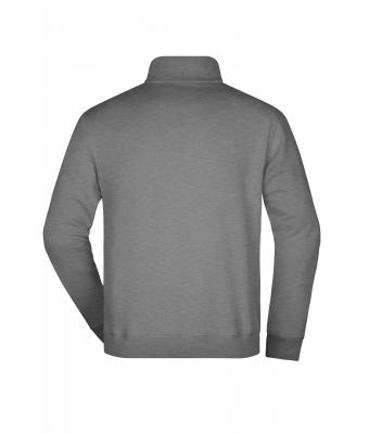 Unisex Round-Neck Zip Sport-grijs 7415