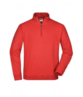 Unisex Round-Neck Zip Red 7415