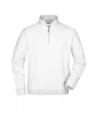 Unisex Round-Neck Zip White 7415