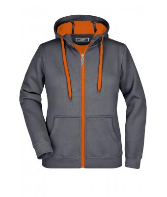 Dames Ladies' Doubleface Jacket Carbon/oranje 7417