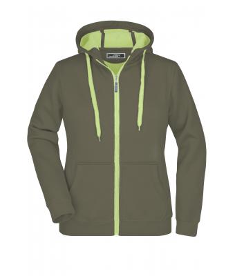 Dames Ladies' Doubleface Jacket Olijf/lime 7417