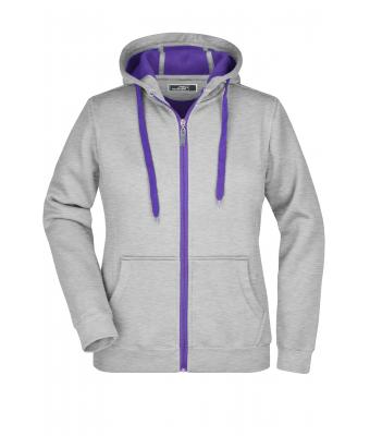 Ladies Ladies' Doubleface Jacket Grey-heather/purple 7417