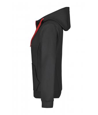 Dames Ladies' Doubleface Jacket Zwart/rood 7417