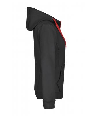 Dames Ladies' Doubleface Jacket Zwart/rood 7417