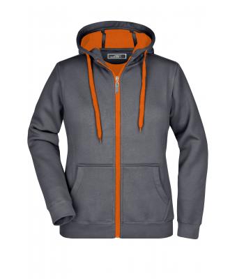 Femme Veste à capuche femme Carbone/orange 7417