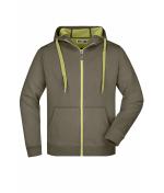 Herren Men's Doubleface Jacket Olive/lime-green 7418