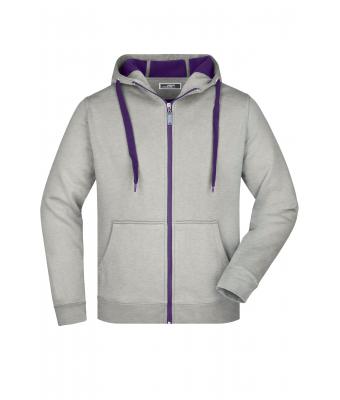 Men Men's Doubleface Jacket Grey-heather/purple 7418