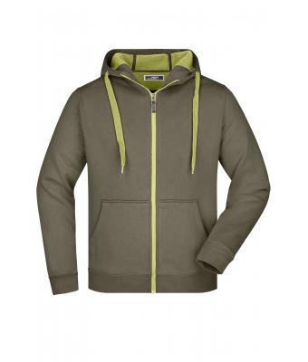 Homme Veste à capuche homme Olive/vert-citron 7418