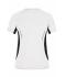 Femme T-shirt femme respirant col V Blanc/noir 7460