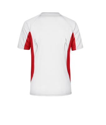 Homme T-shirt homme respirant Blanc/rouge 7461