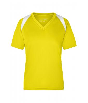 Damen Ladies' Running-T Yellow/white 7466