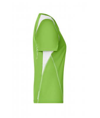 Femme T-shirt femme respirant manches courtes Vert-citron/blanc 7466